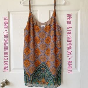 Cabi Lined Floral Medallion Print Tank
